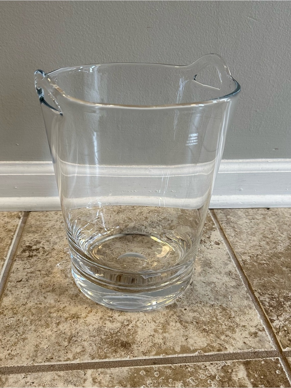 Crate & Barrel Scissor Cut Crystal Wine Chiller Bucket